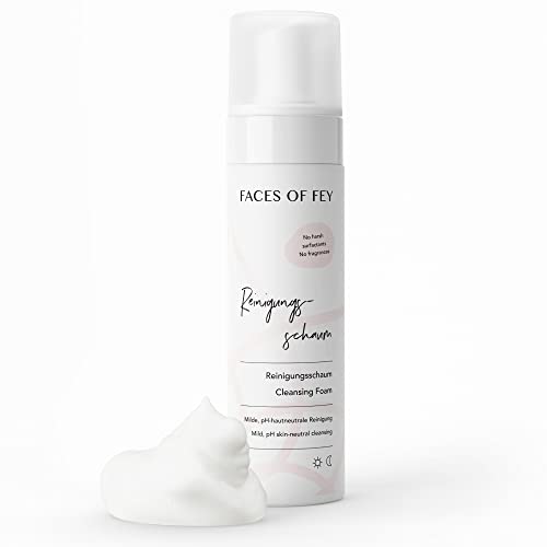 Milde Gesichtsreinigung - Reinigungsschaum fürs Gesicht - Gesichts Reinigung für unreine, fettige & trockene Haut sowie Akne - FACES OF FEY Naturkosmetik Face Foam Cleanser - 200ml Cover