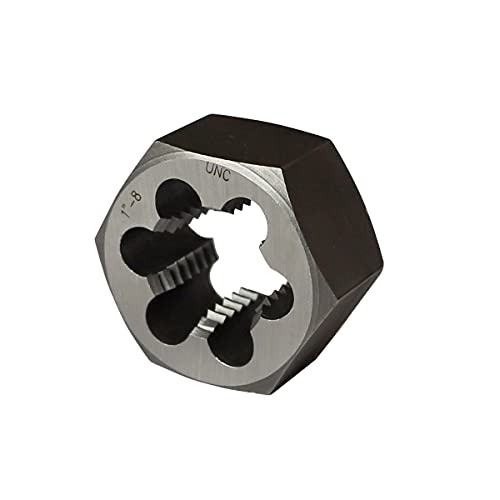 11 Piece UNC Hex Die Set 1/4\" 5/16\" 3/8\" 7/16\" 1/2\" 9/16\" 5/8\" 3/4\" 7/8\" 1\" Rethreading Carbon Steel Black Box with Handle - Thumbnail 3