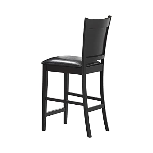 Coaster-Furniture-Jaden-Transitional-Upholstered-Counter-Height-Dining-Chair-Set-of-2-Black-Faux-Leather-Polyurethane-Espresso-Brown-100959 Coaster Furniture Jaden Transitional Upholstered Counter Height Dining Chair Set of 2 Black Faux Leather Polyurethane Espresso Brown 100959