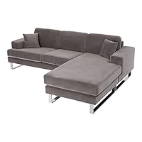 （.さま専用）ロウヤ LOWYA グレー ベルベット調 カウチソファ ベルベット調3人掛けカウチソファ ハイバックソファ | 【公式