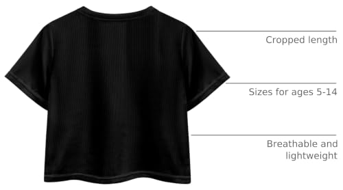 Image of Kids Crop Top Short Sleeve T-Shirts for Girls Size 5-14