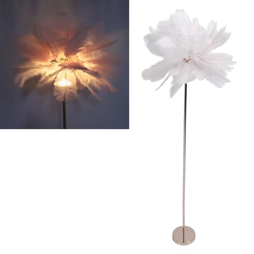 Lampe sur pied LED autruche rose FTVOGUE rechargeable avec variateur