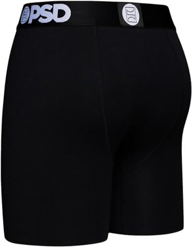 PSD Men's Boxer Briefs - Black Modal Solid 3 Pack, 7 Inch Inseam, Stretchy Moisture-Wicking Boxer Briefs for Men Pack, Medium3