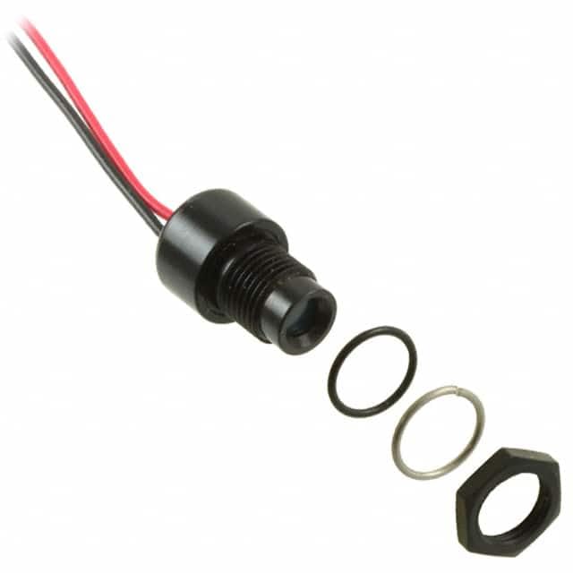 LED Indicator - 8mm - 20mA 28VDC - Red LED - Black Bezel - IP67 - Wire Terminals - Rear Panel Mount.