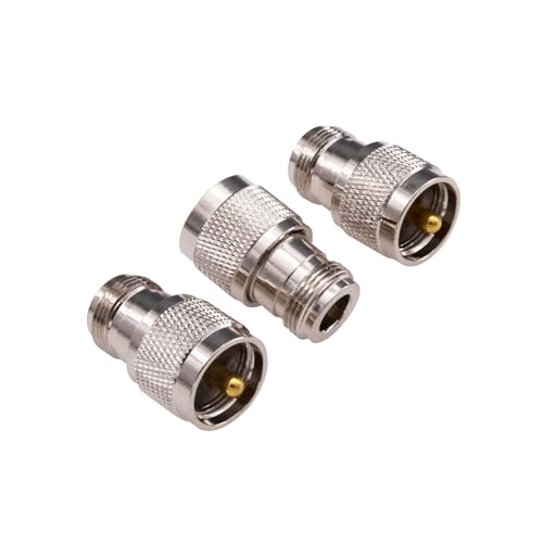 Adaptador Coaxial UHF macho PL259 a hembra N, pack x3 miniatura 1