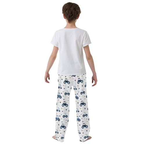Pajama Bottoms, Farm Tractor and Star Pattern Pajamas Pant Lounge Wear Sleep Long Pants Casual Sleepwear PJS3