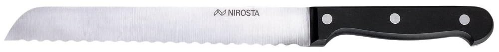 Nirosta Nóż do Chleba ze Stali Nierdzewnej, Czarny, 32 cm