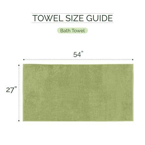 Image of Elegant Comfort Three Line Popcorn Towel Set for Bathroom 27 x 54 inches, Premium Hotel Quality 2-Pack Bath Towels, 100% Turkish Cotton, Soft and Durable, Quick Dry and Highly Absorbent, Sage Green