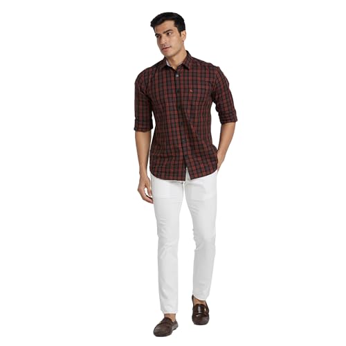 Image of Parx Men's Solid Pattern Lrt Cotton Blend Flat Front Casual Trouser