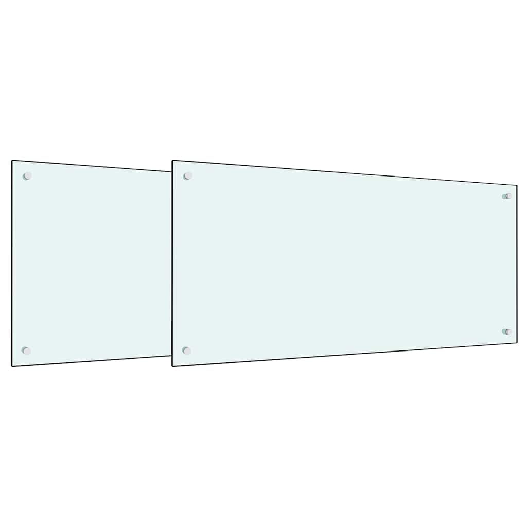 Generisch Küchenrückwand 2 pcs Weiß 100 x 50 cm Gehärtetes Glas,Heim Garten,Küche Esszimmer,Küchenhelfer -utensilien-3415423