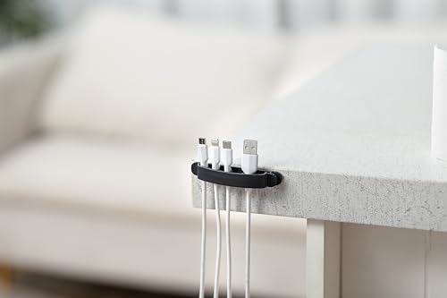 Kit de administración de cables Link2Home de 36 piezas para escritorios y oficinas, organizador de cables con canales adhesivos, clips y cubiertas para ocultar cables miniatura 3