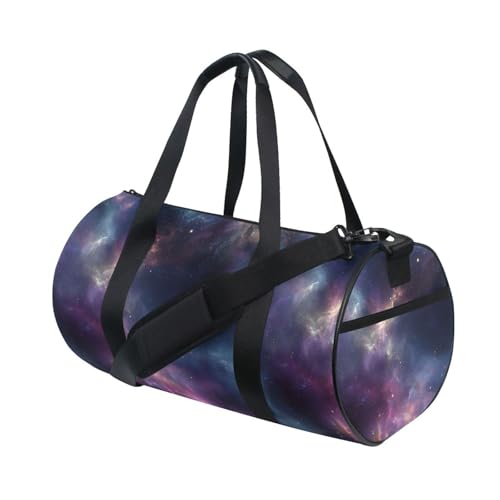 Starry Sky Aurora Sports Duffel Bag Full Print Stylish Barrel Gym Bag with Large Capacity, Adjustable Strap and Side Zipper Pocket for Fitness Sports Travel and Daily Use3