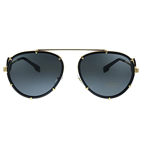 Versace VE 2232 143887 Black Metal Aviator Sunglasses Grey Lens2