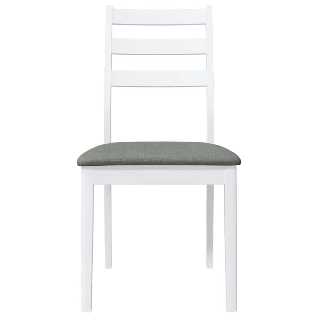 Ergonomiczne lite drewno kauczukowe z poduszkami biały 2 szt.