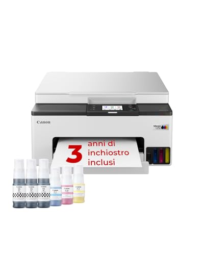 Canon Stampante WiFi per Casa e Ufficio MAXIFY GX1050 - Stampante Multifunzione MegaTank con Scanner e Fotocopiatrice per Casa | Connettività WiFi, Ethernet e USB | Include 6 flaconi di inchiostro