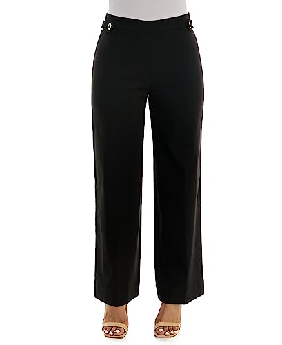 Zac & Rachel Women's Pull on Millennium Wide Leg Pant W/Hardware Waist Tabs