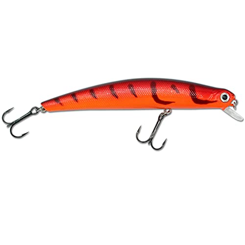 Angel-Berger Wild Devil Baits Zander Wobbler Kunstköder Flachläufer Hardbait (Red Devil, 10 cm)
