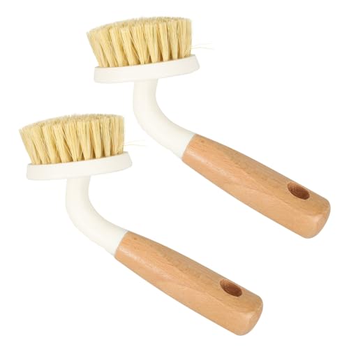 WATIIFUFU 2 Piezas Cepillo para Fregar Platos Pequeño Natural Multiusos para Limpieza de Ollas y Utensilios Ergónico y Resistente