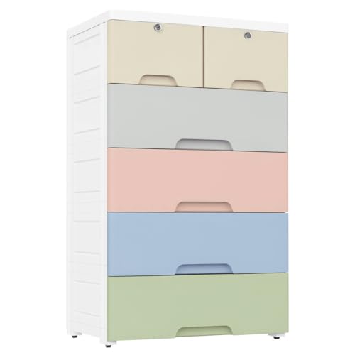 Reviews y listado de Closet comoda disponible en línea. 37 Nafenai - Cómoda de plástico con 6 cajones, cajones de clóset, organizador alto para ropa, sala de juegos, muebles de recámara, multicolor