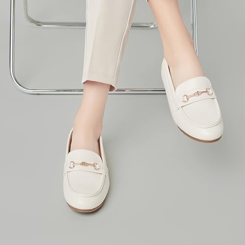 Image of BGSTGUDS Women's Wide Loafers Shoes Cute Dressy Shoes Ladies Comfort Slip Ons Work Shoes