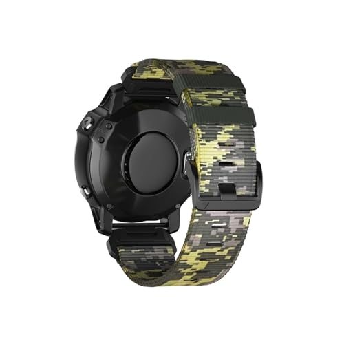 Garmin Fenix に適 7 7 X Pro 6 X Pro 5 Plus 3 Epix Proアウトドアベルト交換可能ブレスレットに適した22 mm 26 mmナイロンクイックストリップ(Yellow,Approach S70 47mm)