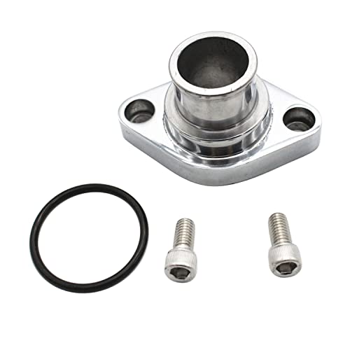 1 Set Shlpdfm Chrome Steel Chevy Water Neck Swivel Polished Aluminum Water Neck Thermostat Housing Compatible With Sb Bb Mopar 273 318 340 360 361 383 400 413 426W 440 Engines #TOP29