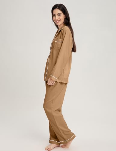 Image of Womens Muslin Pajama Set 100% Cotton Double Gauze Linen Like