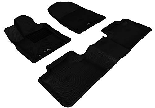 3D MAXpider Custom Fit Kagu Floor Mat (Black) Compatible with Jeep Grand Cherokee (WK) 2013-2022 (2 Posts in Passenger's Side) - Full Set