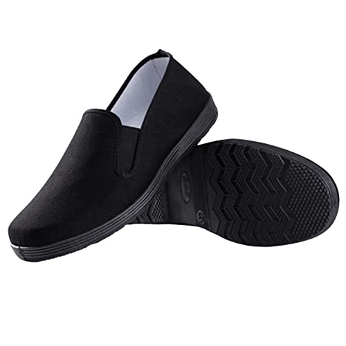 Men Old Beijing Shoes, Slip-On Chinese Kung Fu Canvas Martial Arts Tai Chi Rubber Old Beijing Shoes, Comfortable Non Slip Traditional Canvas, for Tai Chi, Kung Fu, Martial Arts, Leisure - Main Image