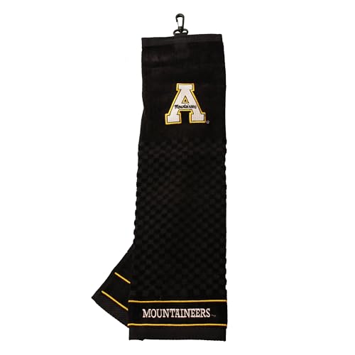 Image of Team Golf NCAA Appalachian State Mountaineers Embroidered Golf Towel Embroidered Golf Towel, Checkered Scrubber Design, Embroidered Logo