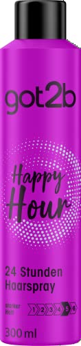 got2b Spray do włosów Happy Hour Halt 5 (100 ml), lakier do włosów 24 godzinny zapewnia ekstremalne utrzymanie i długotrwały styl, chroni włosy przed wysychaniem