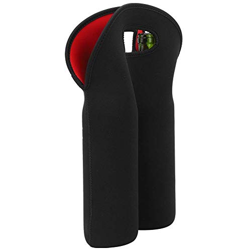 HERCHR 2 Flaschen Wein Tragetasche, schwarz und rot isolierte...