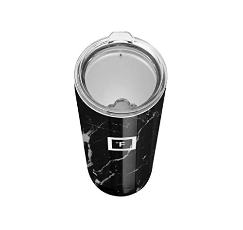 IRON °FLASK Classic Tumbler - 710 ml, Vacuum Insulated Stainless Steel, Hot Cold, Double Walled, Thermo Travel Mug, Water Metal Canteen (Black Marquina)