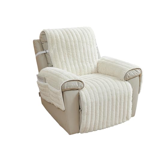 EBETA Relaxsesselhussen Liegesesselbezug Sesselbezug Sofa Armlehnenbezüge, Husse für Loungesessel Sesselschoner Sesselauflage, Schutzbezug Anti-Rutsch (Creme)
