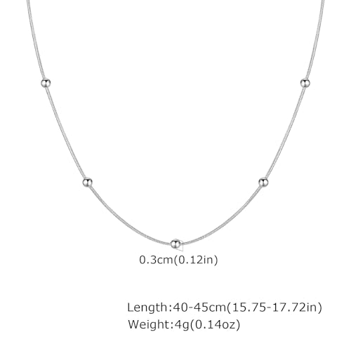 Jude Jewelers Stainless Steel Classic Plain Beaded Snake Chain Necklace2