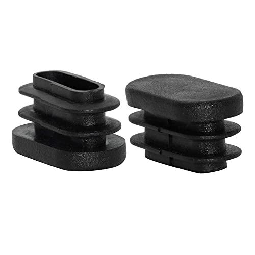 Image of Flyshop 15 x 30 mm (5 /8 inch x 1-3 /16 inch) OD Black Chair Plastic Plugs Oval Tubing End Caps Tube Inserts Furniture Glides 8 Pcs