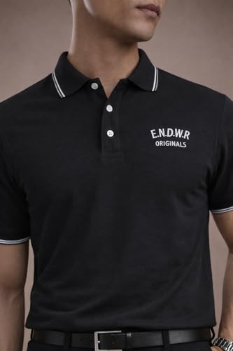 Image of ENDEAVOUR WEAR Men Men Short Sleeve Solid Cotton Rich Polo T Shirt | Collar Tshirts | Half Sleeves | Plain-Regular Fit