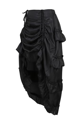 Zhitunemi Women's Steampunk Skirt Ruffle High Low Outfits Gothic Plus Size Pirate Dressing2