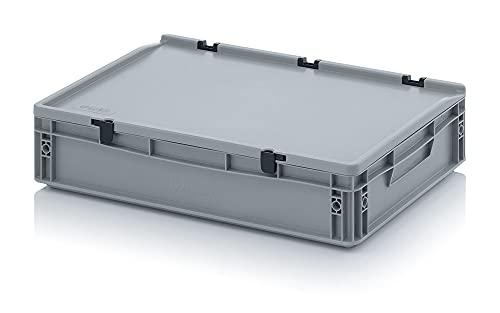 Eurocontenedor + tapa con bisagra ED 64/12 HG 24 l caja de