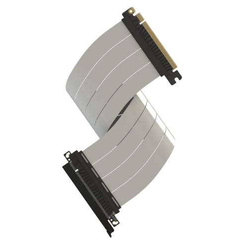 LINKUP PCIE 5.0 Riser Cable | for Vertical GPU Mount | Straight | Graphics Card GPU Ready | Usable with PCIe 4.0 &amp; RX9070/ RTX5090 | 40cm (Total Length: 44cm)