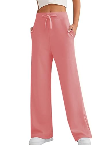 LYANER Women's Casual High Waist Drawstring Wide Leg Lounge Pants with Pocket