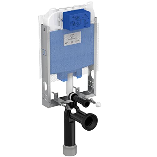 Dotazione: rubinetto di arresto g 1/2, con spugnetta proteggi foro; kit di fissaggio a parete; box di protezione in cantiere; set per allacciamento vaso (tubo di risciacquo 56x260 mm e tubo di collegamento 45x180 mm); curva di scarico 90 mm (l. 230 mm); adattatore 90/110 mm; 2 guarnizioni 125 mm e 45 mm; 2 barre filettate m12; 2 tappi di protezione; rete per intonaco premontata sulla cassetta