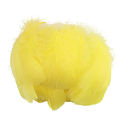 300 plumas para manualidades, plumas de ganso a granel, plumas para manualidades para decoración de bodas, hogar, fiestas (amarillo)