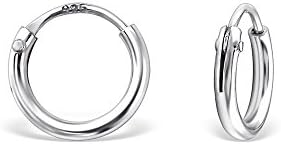 Tiny Hinged Sterling Silver Sleeper Hoop Earrings by Kate Benson, Size: 8mm
