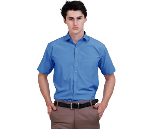 Image of Appel Touch Men's Cotton Blend Formal Shirt Half Sleeves