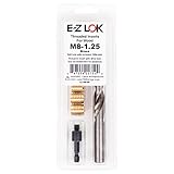 E-Z LOK 400-M8 Threaded Inserts for Wood, Installation Kit, Brass, Includes M8-1.25 Knife Thread Inserts (5), Drill, Installation Tool