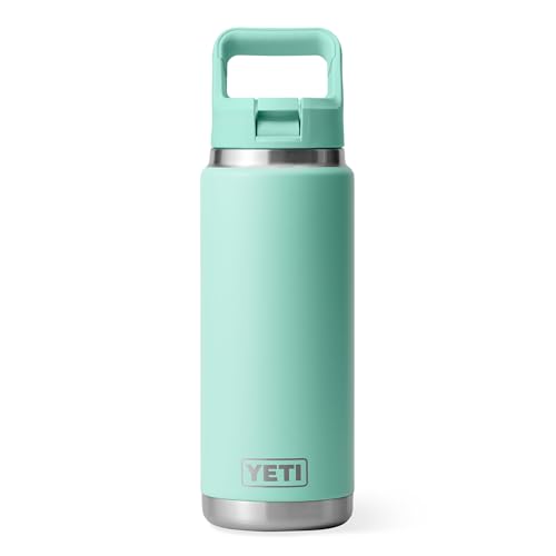 YETI Rambler C Straw Bottle, Stainless Steel Vacuum Insulated Bottle with Leakproof Straw Cap, Seafoam, 26 oz (769 ml)