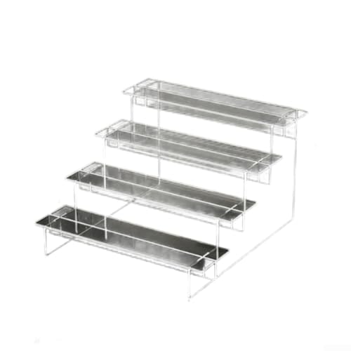 Organizador acrílico de 4 niveles para perfumes y cupcakes, estante transparente multicapa que ofrece fácil acceso y almacenamiento organizado