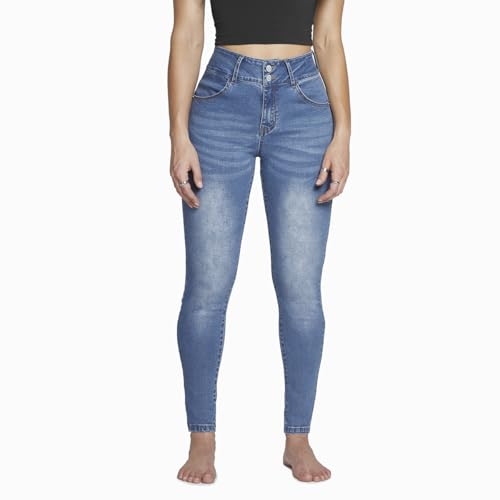 La Mejor Lista de Jeans Mezclilla que puedes comprar esta semana. 44 Seven Jeans Pantalón de Mezclilla para Mujer, Push Up, Skinny, Cintura Alta, Pretina Ancha, Azul Modelo 0118STMEI (MX/US, Numérica, 9, Regular, Regular, Azul Claro)