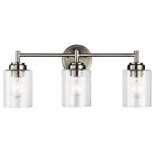 Kichler Winslow 21.5" 3 Light Vanity Light With Clear Seeded Glass In Brushed Nickel #TOP3